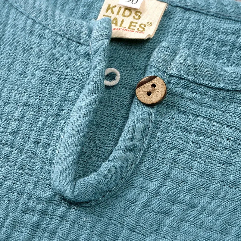 Kids Summer Cotton Linen Clothing Set | Short Sleeve Top & Shorts for Boys & Girls Ages 2–7