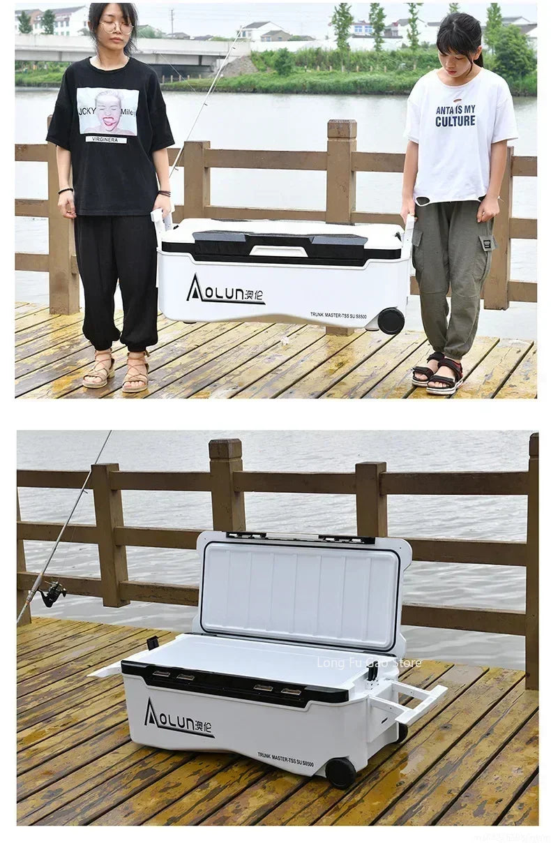 Fishing Ice Box Cooler with Wheels – Heavy-Duty Insulated Fishing Refrigerator | 10L–70L