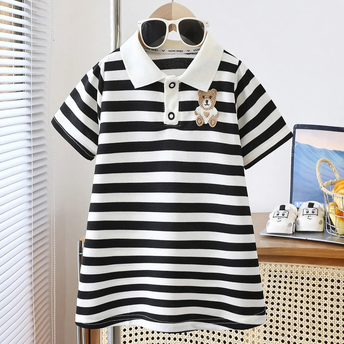 Girls Striped Strawberry Dress | Casual Summer A-Line | Ages 1–10 | 4 Colours