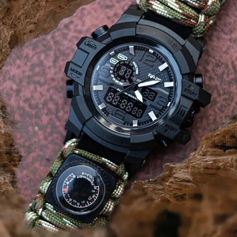 Outdoor Survival Paracord Watch — Military Tactical Multifunctional