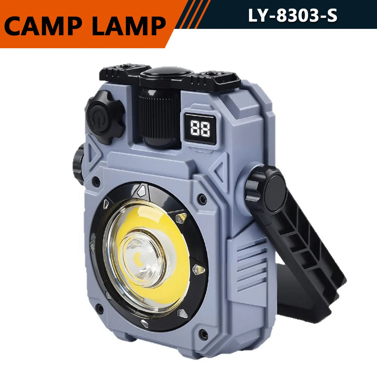 YEMAO LED Camping Lantern — 5 Modes, Magnetic Mount, Solar Charging, Power Display | Waterproof Emergency Light