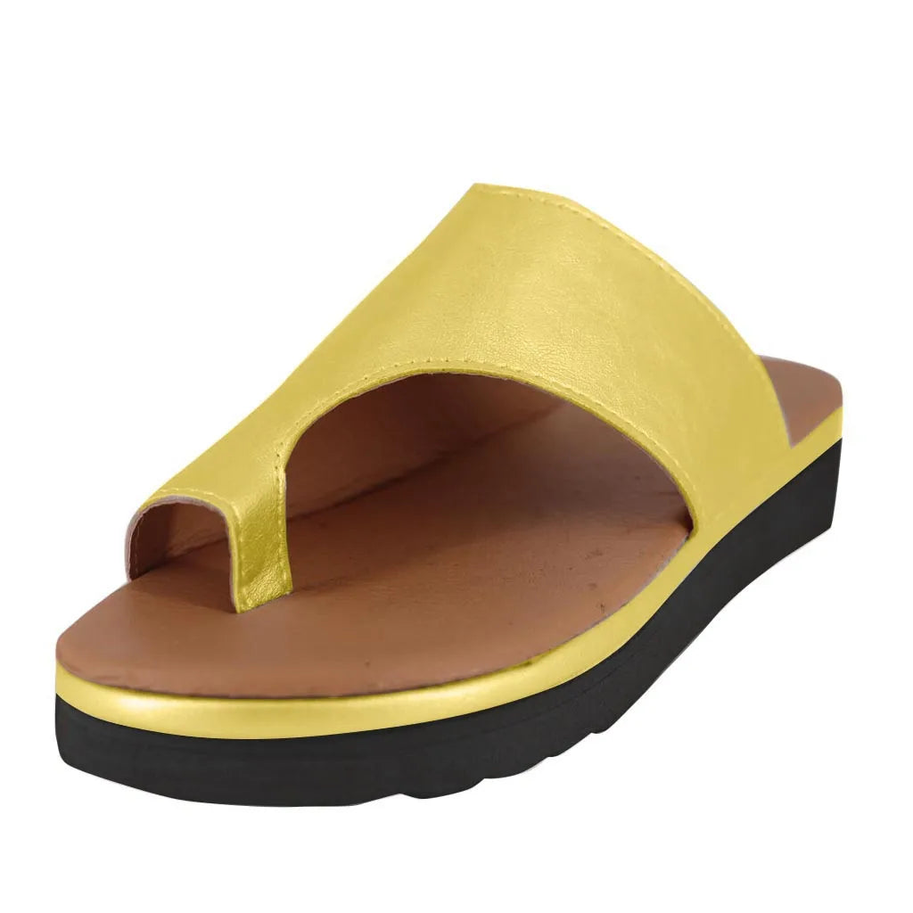 Women's Comfort Platform Flat Sandals – Wide Fit Casual Shoes | EU 35–43