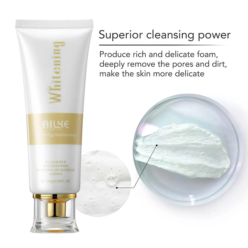AILKE White Rose Whitening Face Care Set – Hyaluronic Acid, Anti-Wrinkle & Dark Spot Reduction