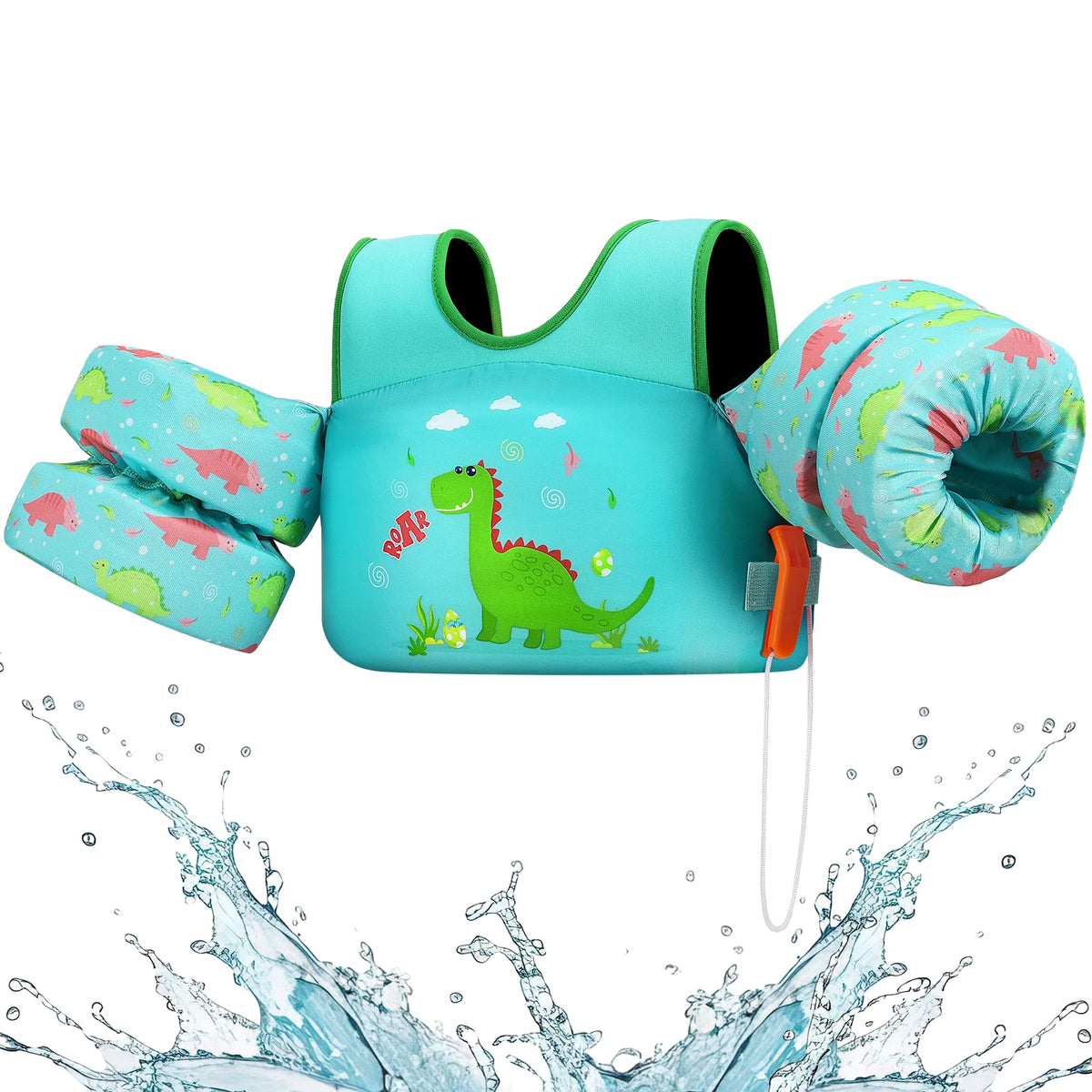 Kids Foam Life Vest & Swim Float | Children's Safety Swim Jacket with Whistle for Ages 3–13