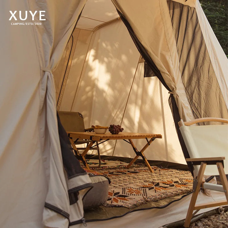 Cotton Retro Arched Glamping Tent – 3x3m Four-Season Cabin Tent