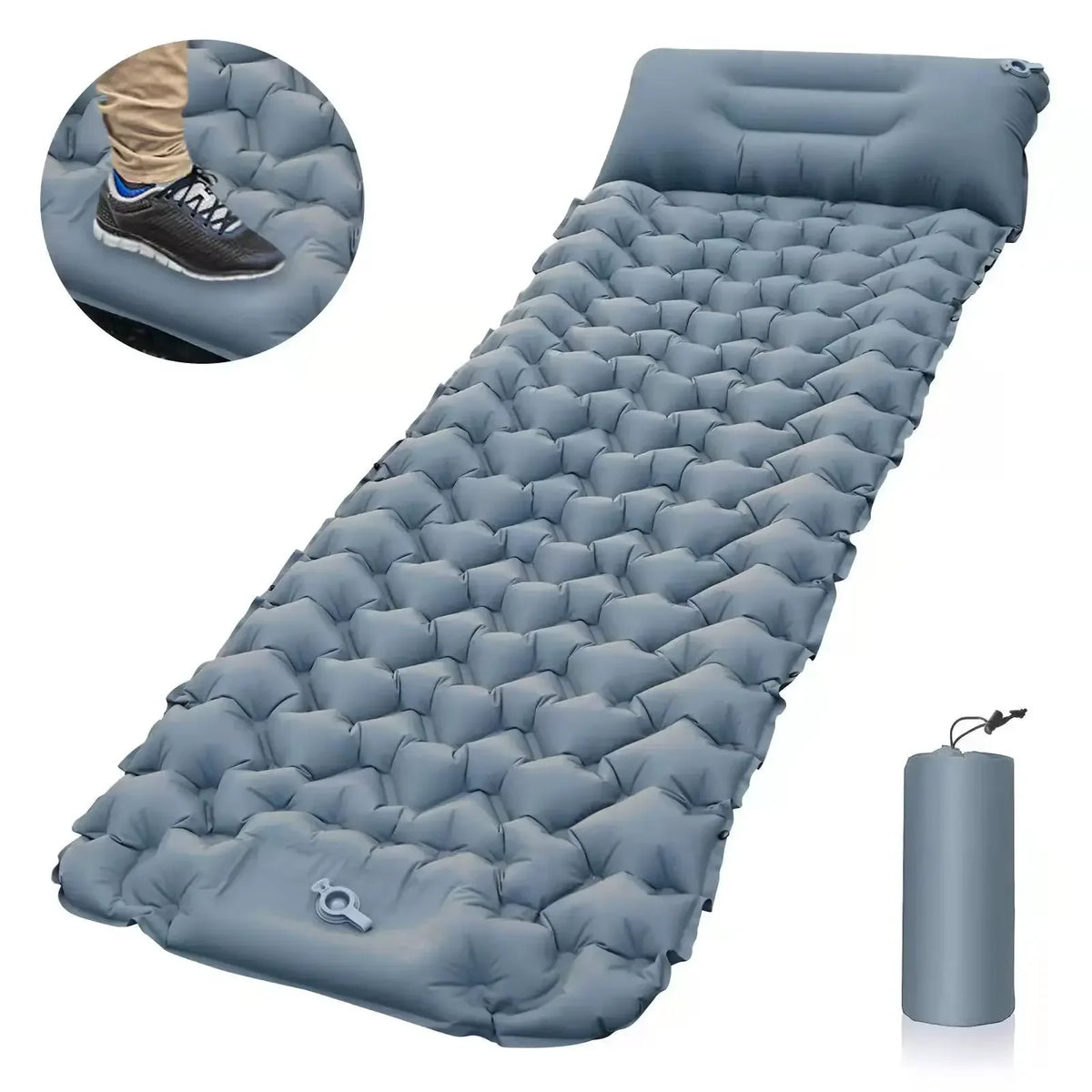 Camping Inflatable Sleeping Pad with Pillow