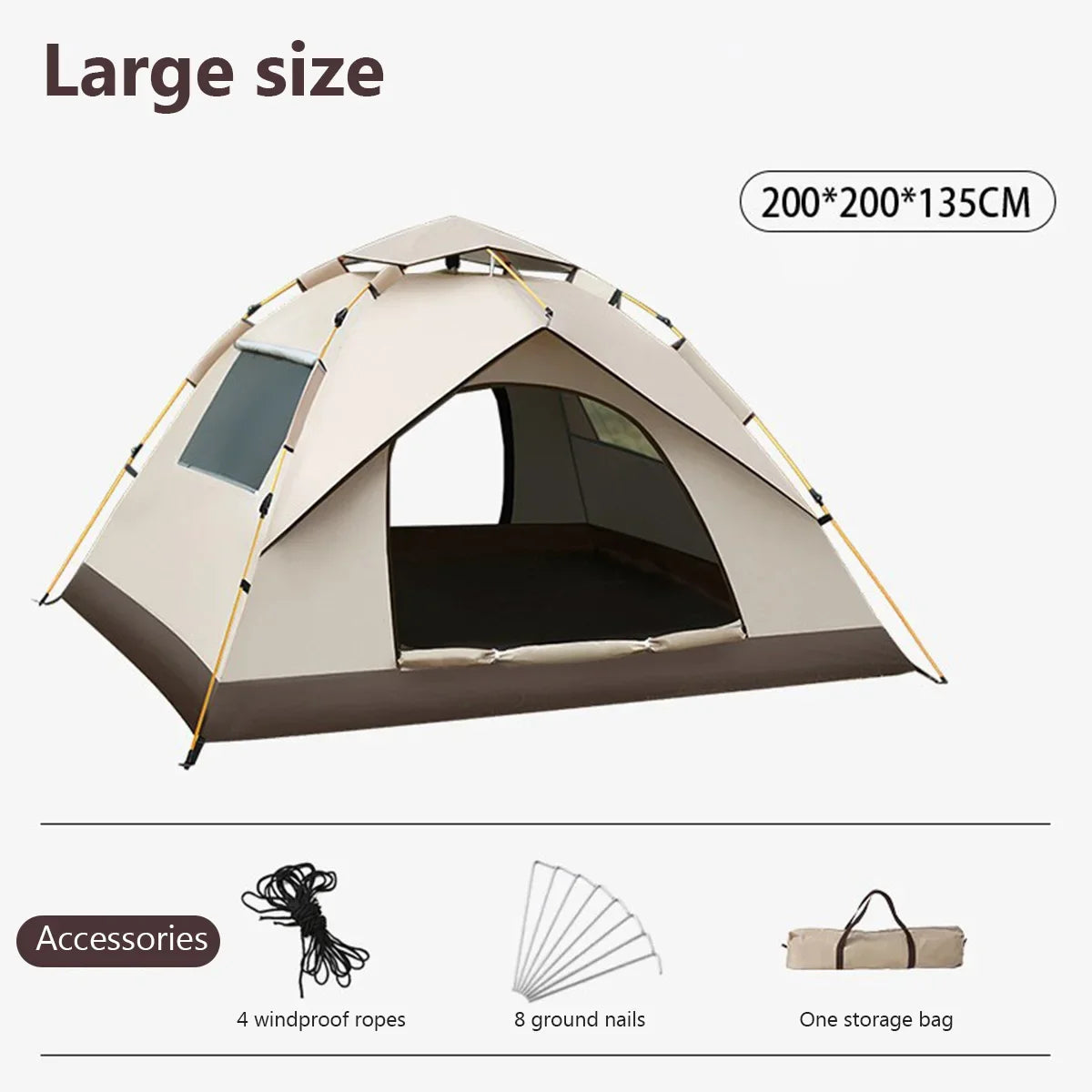 Automatic Quick-Open Pop-Up Camping Tent – Foldable Beach & Outdoor Tent, Easy to Carry
