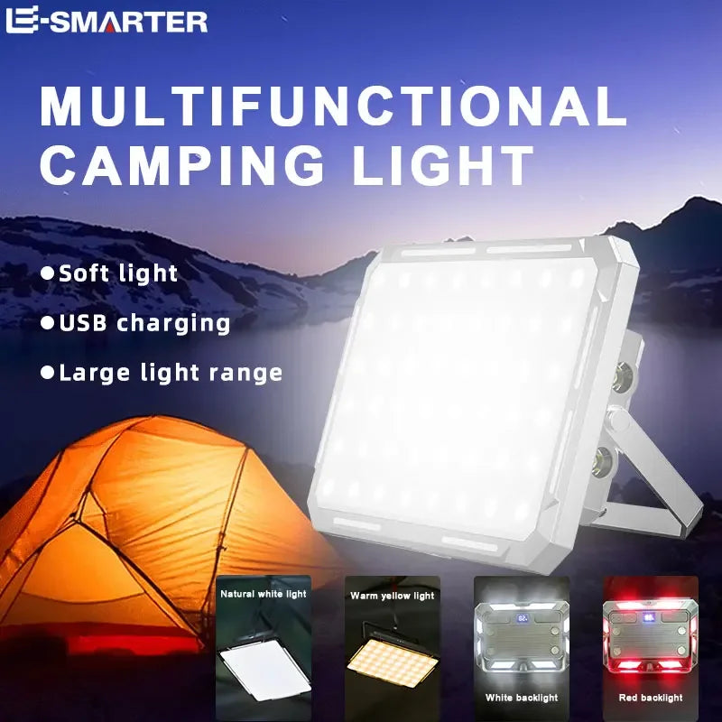 High Power LED Camping Searchlight & Hanging Lamp — Rechargeable, Waterproof, 100m Beam | Emergency Light