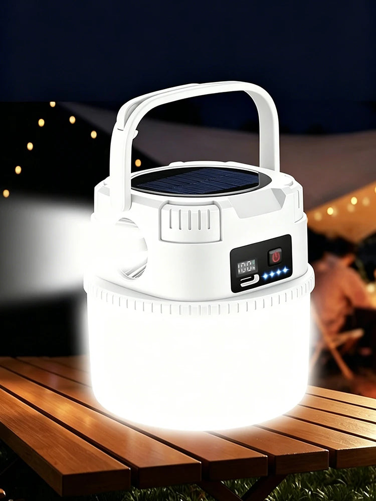 Solar-Powered Camping Charger & Light | Ultra-Long Battery Life for Outdoor, Night Markets & Stall Tents