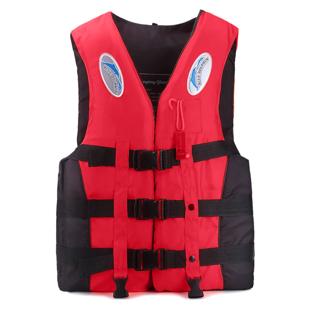 Life Jacket with Whistle | Adjustable Buoyancy Vest | Kids & Adults | S–XXL | 5 Colours