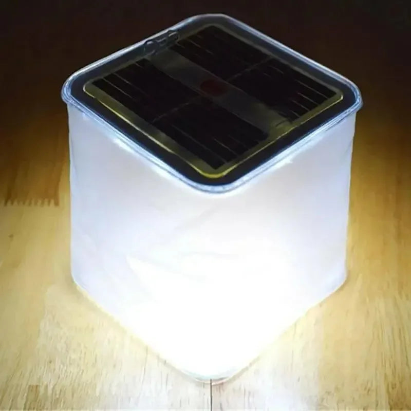 Solar Inflatable Camping Light – LED Lantern with Frosted Panel for Hiking, Camping & Emergencies