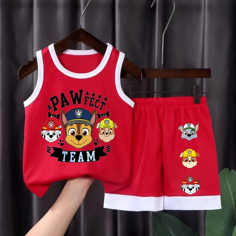 PAW Patrol Boys Mesh Vest & Shorts Set | Breathable Summer Basketball Outfit for Kids Ages 1–10