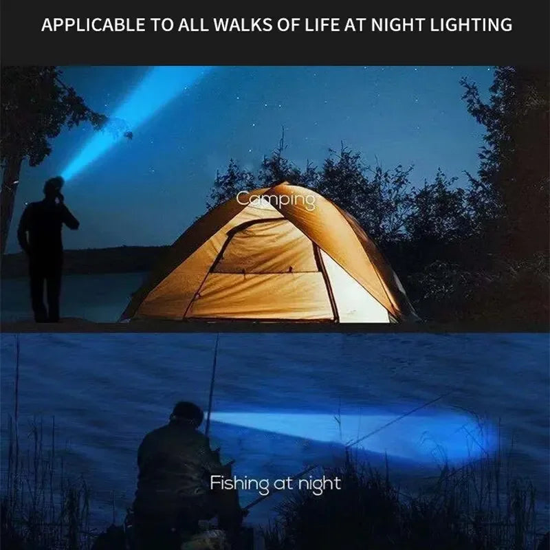 Rechargeable LED Headlamp — Powerful Beam for Camping, Fishing, Hunting & Hiking