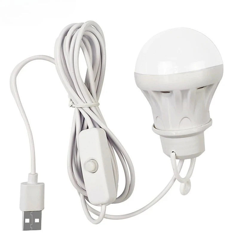 USB LED Camping Lantern Bulb — Portable Hanging Tent Light for Camping, BBQ, Fishing & Load Shedding