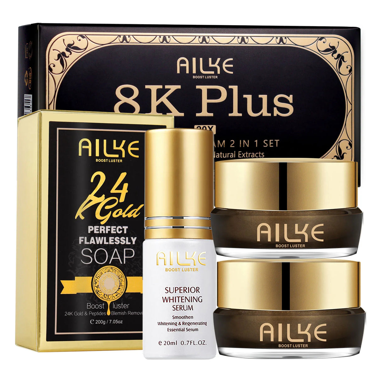 AILKE Brightening & Freckle-Removal Skin Care Kit – Quinoa, Serum & Cream Set