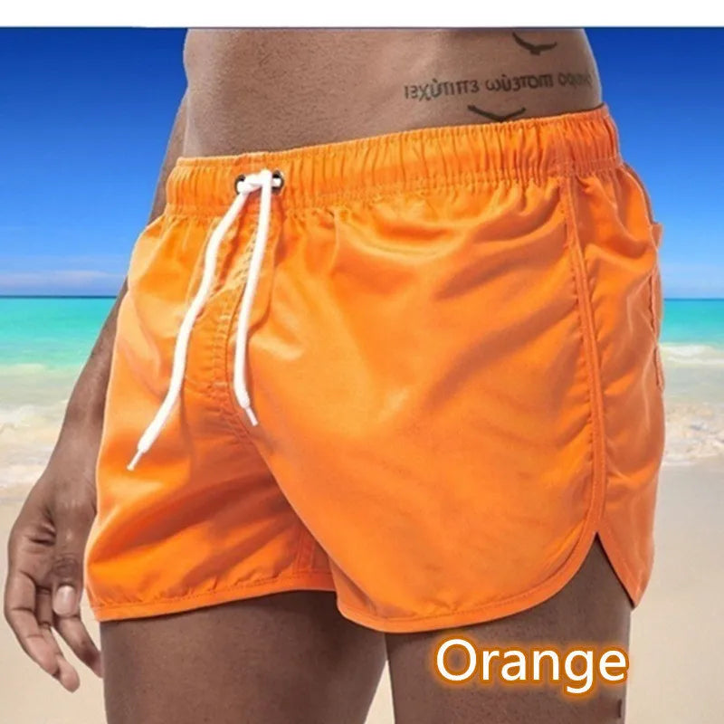 Men's Breathable Swim Shorts — Low Waist, Quick-Dry Microfibre | Beachwear & Swimwear
