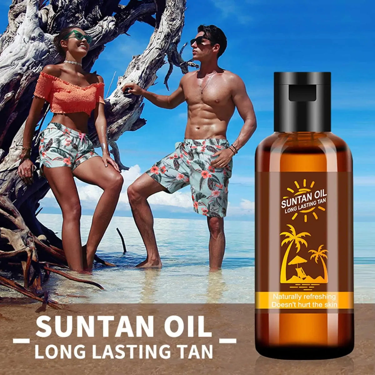 35ml Self-Tanning Body Bronzer Oil – Beach Glow Tan Lotion