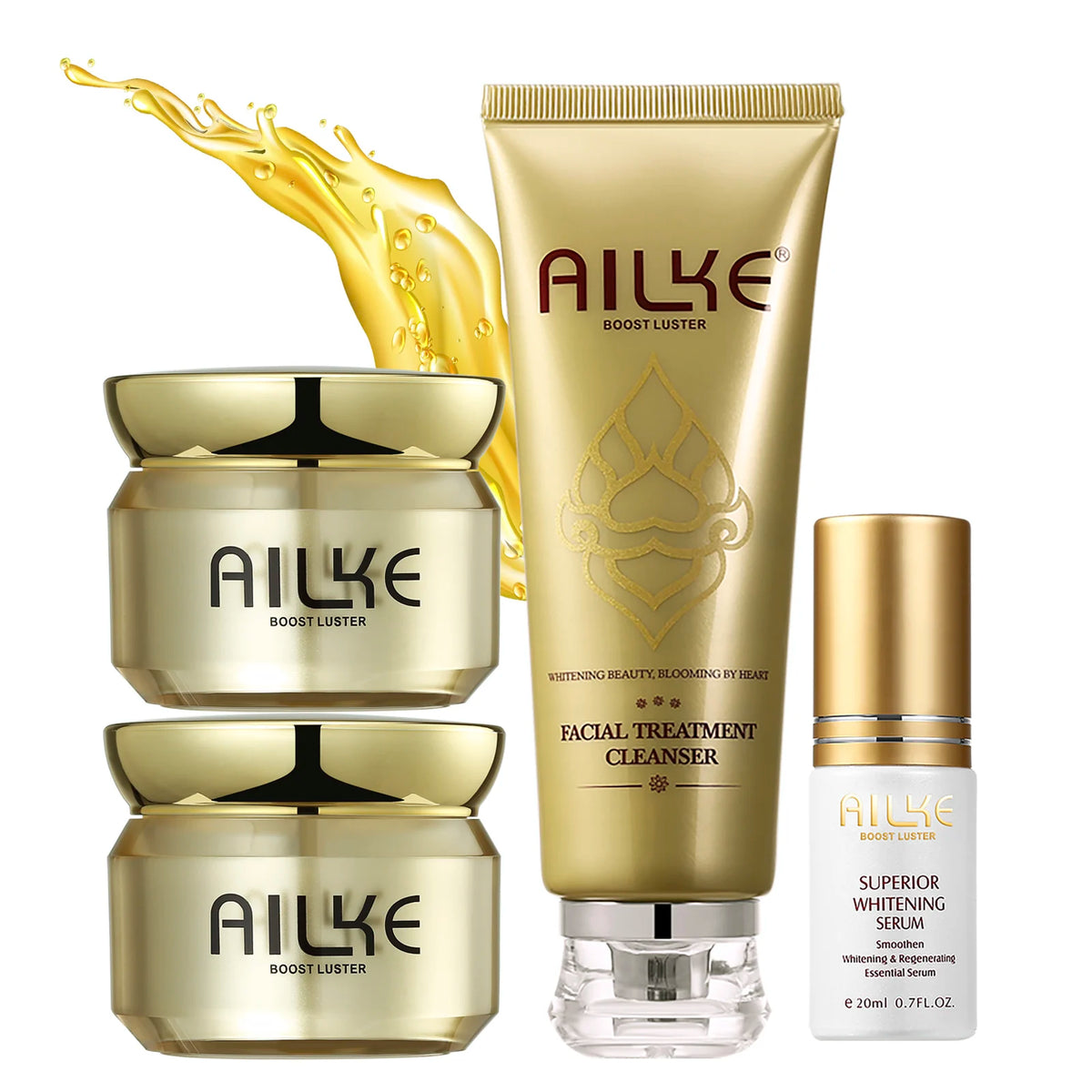 AILKE Glutathione Whitening Face Care Set – Dark Spot & Freckle Correcting Skincare | All Skin Types