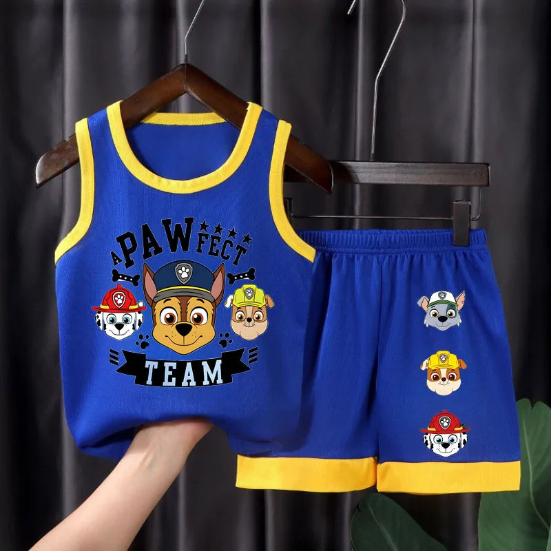 PAW Patrol Boys Mesh Vest & Shorts Set | Breathable Summer Basketball Outfit for Kids Ages 1–10