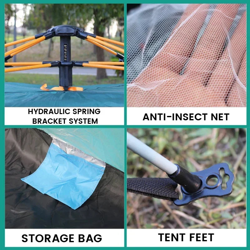 Goture Pop-Up Camping Tent – 3–4 Person Waterproof Automatic Tent | 210×200×135cm