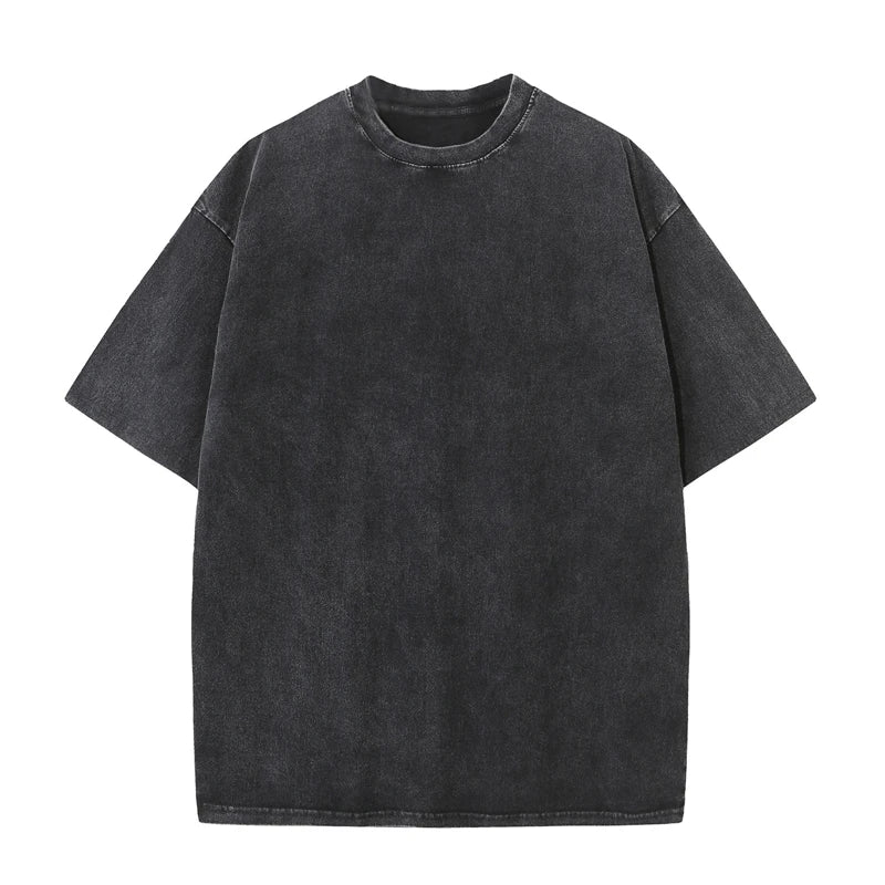 LEDP Men's Vintage Washed Oversized Heavy Cotton Tee — 230G, Short Sleeve | Streetwear T-Shirt