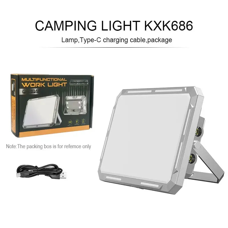 High Power LED Camping Searchlight & Hanging Lamp — Rechargeable, Waterproof, 100m Beam | Emergency Light