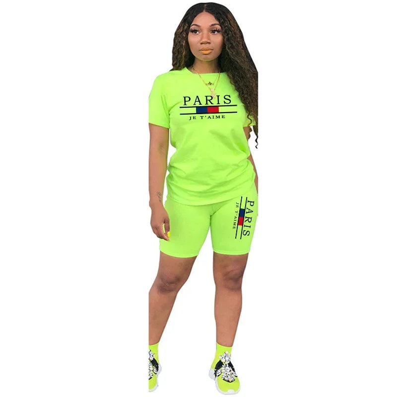 Women's 2-Piece Tracksuit Set – Short Sleeve Tee & Shorts | S–XXXL