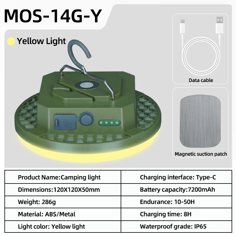 MOSLIGHTING Rechargeable Camping Lantern — 600LM/800LM, Dual Colour, Power Bank | Tent Lamp & Emergency Light