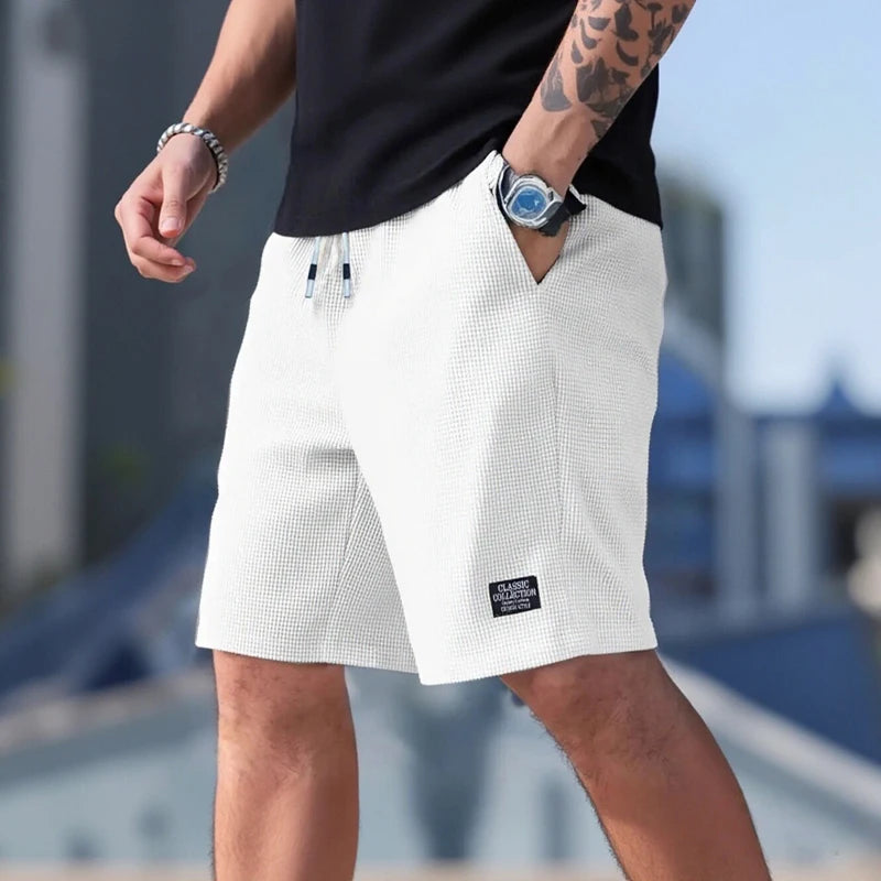 Men's Textured Beach & Sport Shorts — Breathable, Regular Fit | Daily Casual & Active Wear