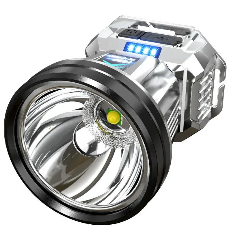 Portable Type-C Rechargeable Headlamp — 3 Modes, Long-Distance Beam, Power Bank | Camping, Fishing & Hiking
