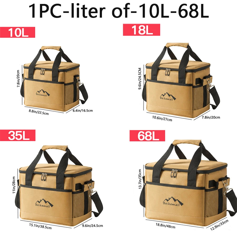 Aluminium Foil Insulated Cooler Bag – Portable Crossbody Lunch & Picnic Box | 10L–68L