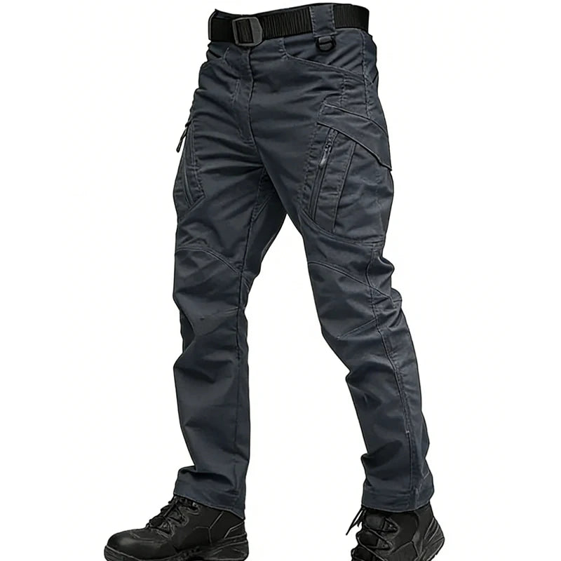 Men's Tactical Softshell Cargo Trousers — Elastic Waist, Multi-Pocket | Hiking, Camping & Military Style Pants
