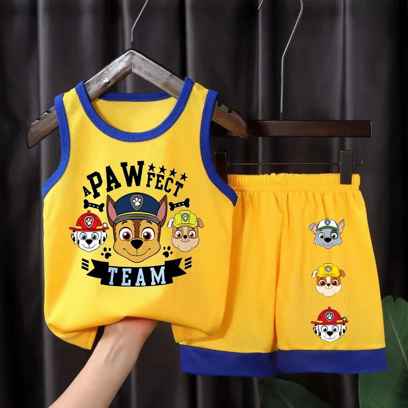 PAW Patrol Boys Mesh Vest & Shorts Set | Breathable Summer Basketball Outfit for Kids Ages 1–10