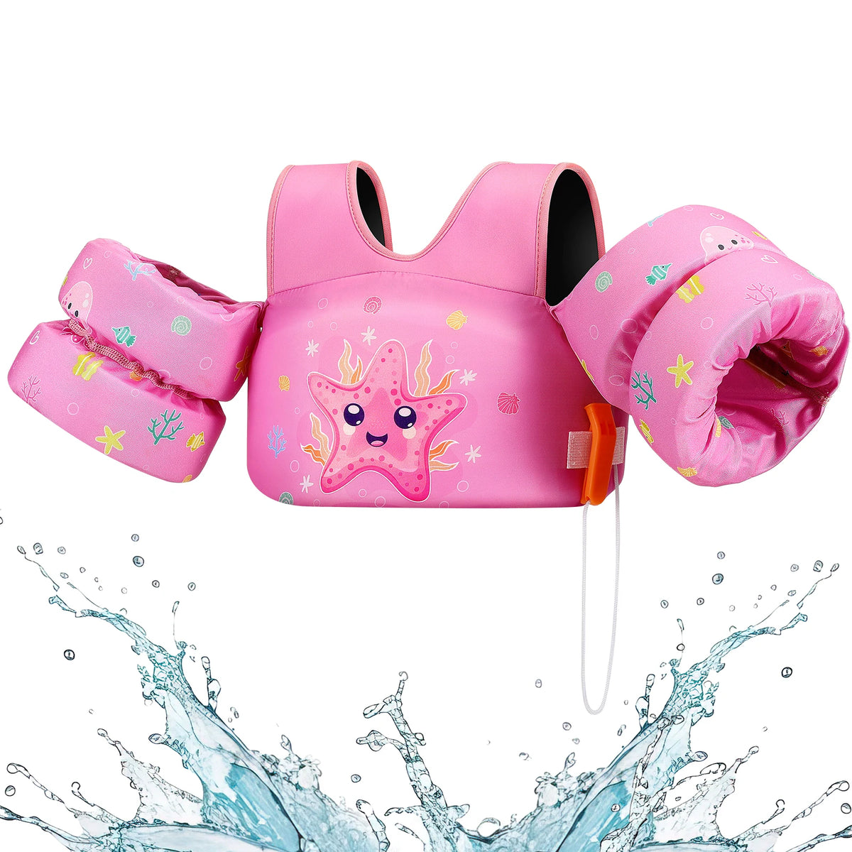 Kids Foam Life Vest & Swim Float | Children's Safety Swim Jacket with Whistle for Ages 3–13