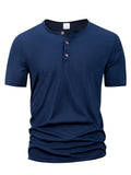 Men's Henley Slim Fit Sport T-Shirt — Quick Dry, Lightweight, Breathable | Casual Polo Style Tops
