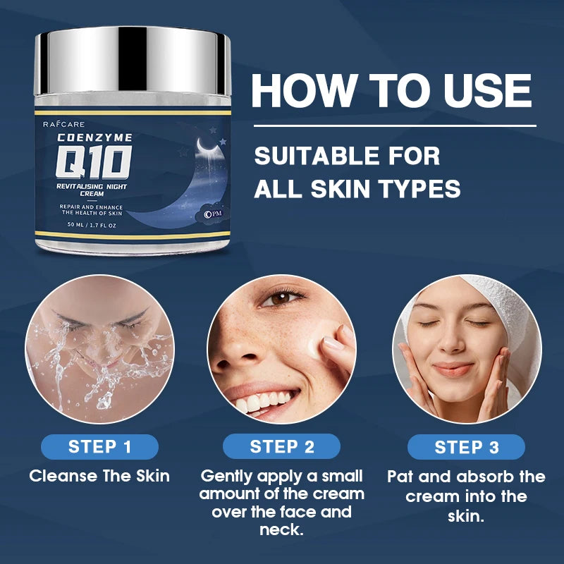 AFCARE Clear Beauty Collagen & Q10 Night Cream – Ultra-Hydrating Anti-Ageing Moisturiser (50ml)