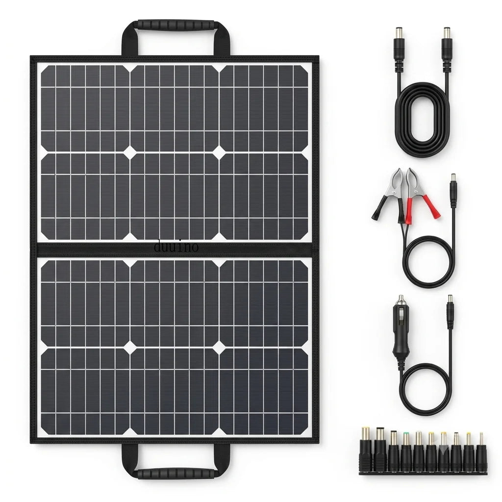 40W Foldable Solar Panel – Portable 18V Monocrystalline Charger for Car, Boat, Caravan & Camping