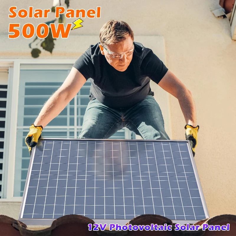 Monocrystalline Solar Panel with Aluminum Frame | 12V Battery Charger for RV, Camping & Off-Grid