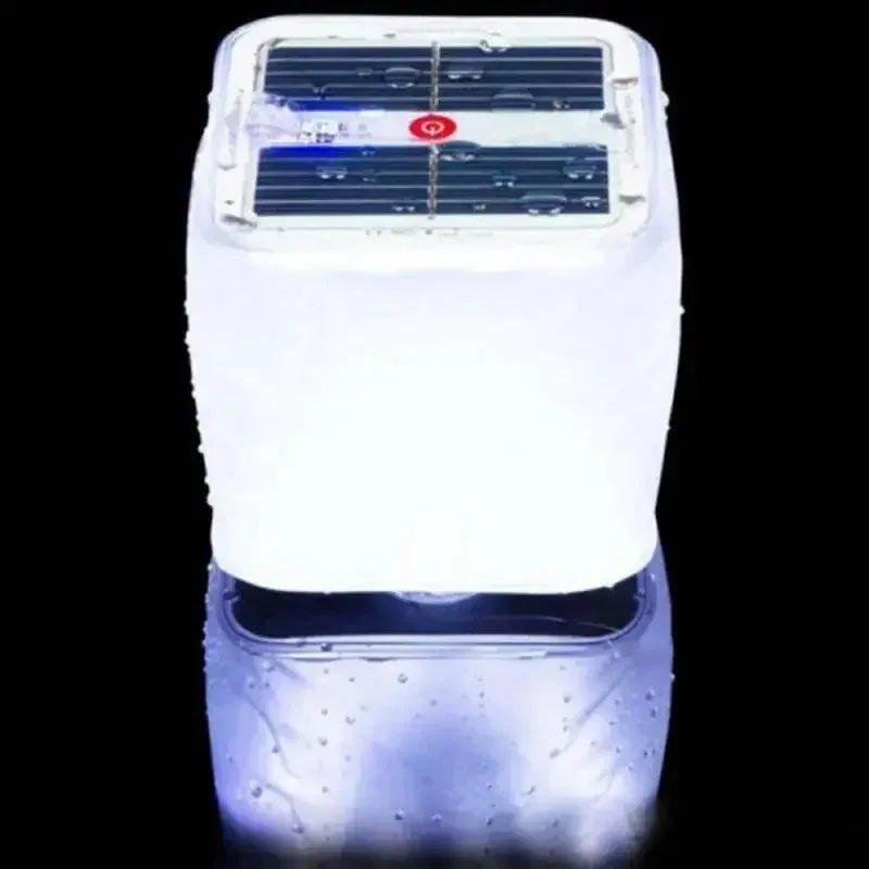 Solar Inflatable Camping Light – LED Lantern with Frosted Panel for Hiking, Camping & Emergencies