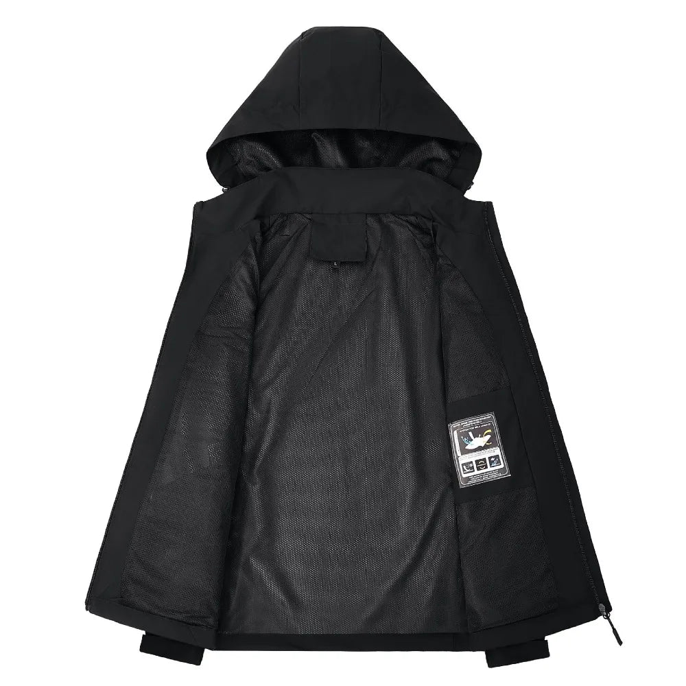 Men's Waterproof Rain Jacket – Lightweight Hooded Windproof Outdoor Raincoat