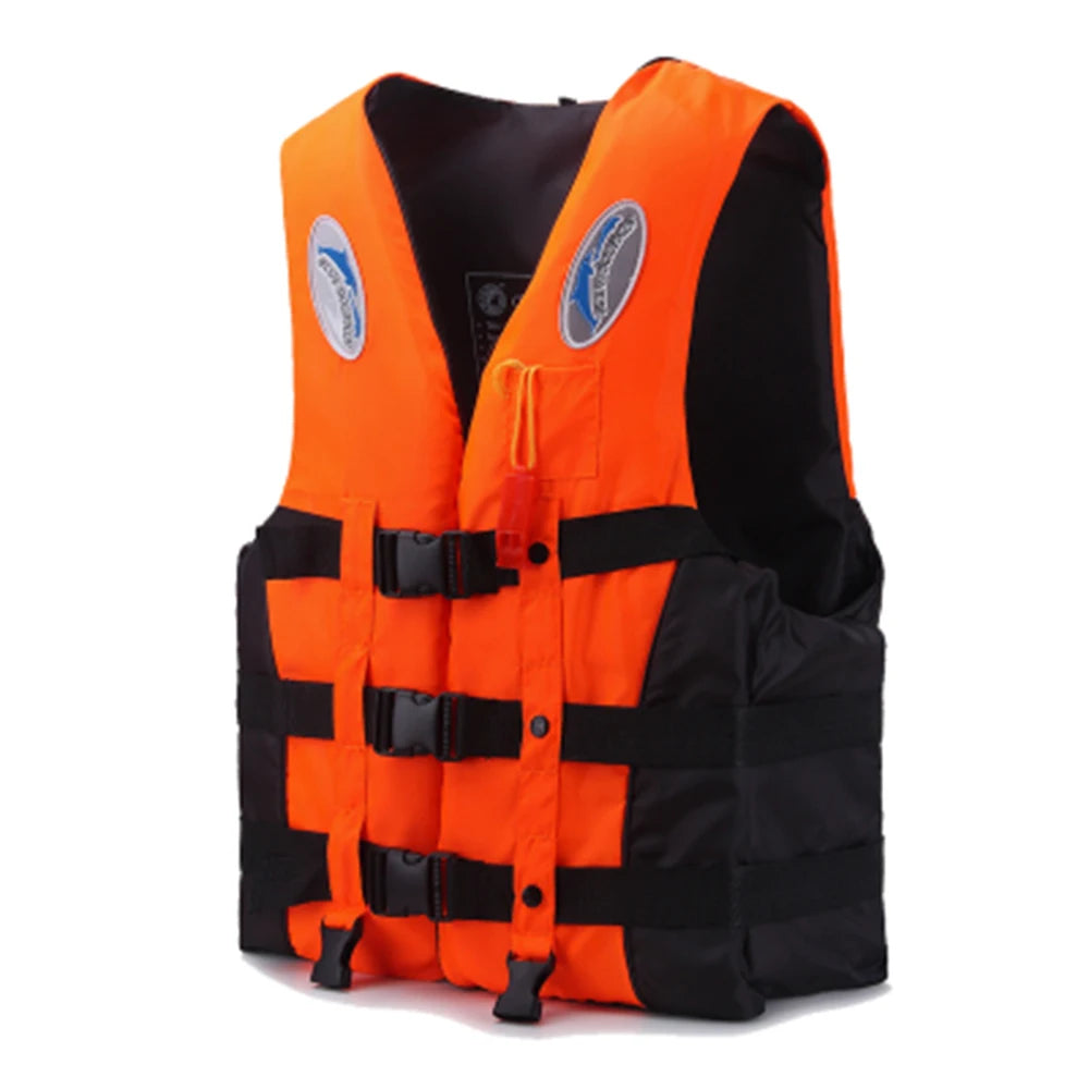 Life Jacket with Whistle | Adjustable Buoyancy Vest | Kids & Adults | S–XXL | 5 Colours