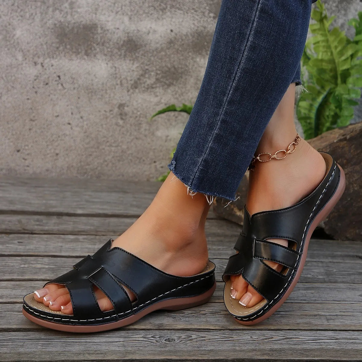 Women's Wedge Slide Sandals – Comfortable Summer Beach Footwear | EU 36–43