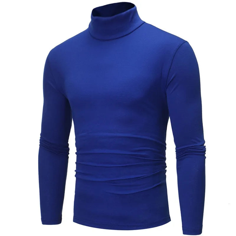 Men's Thermal Long Sleeve Top – Slim Fit High Neck Base Layer for Winter