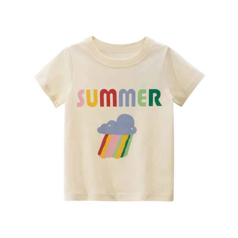 Girls Printed T-Shirt | Short Sleeve Summer Top | Ages 2–8 | Cotton
