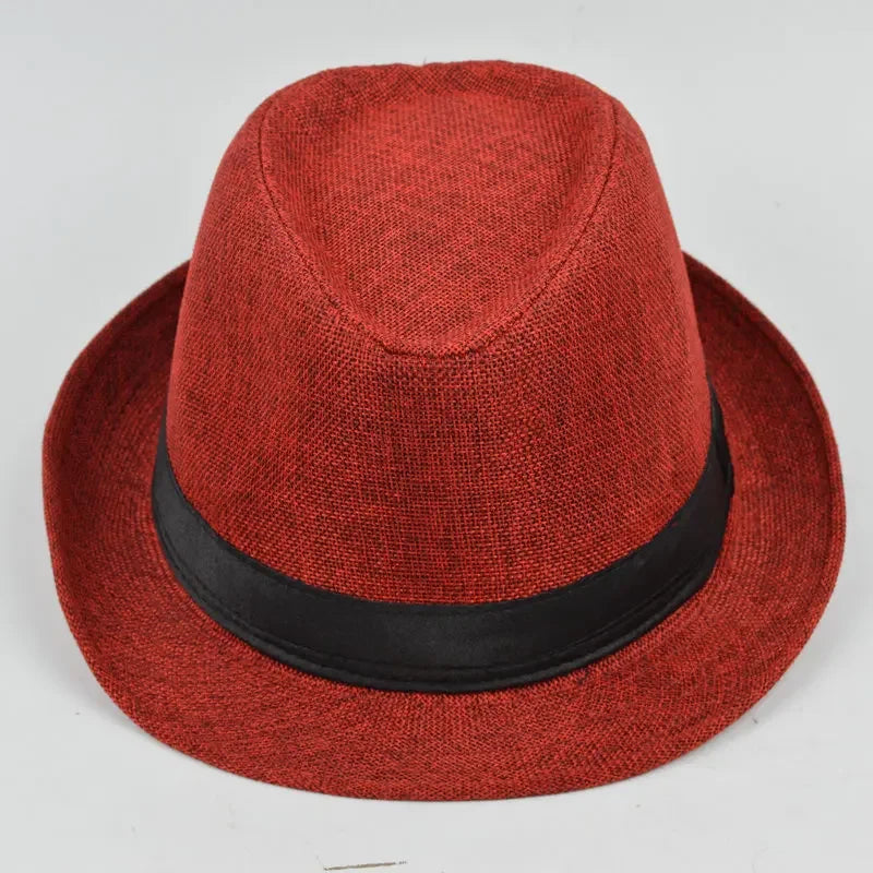 Men's Classic Fedora Hat – Cotton Linen Sun Visor
