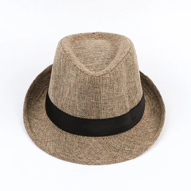 Men's Classic Fedora Hat – Cotton Linen Sun Visor