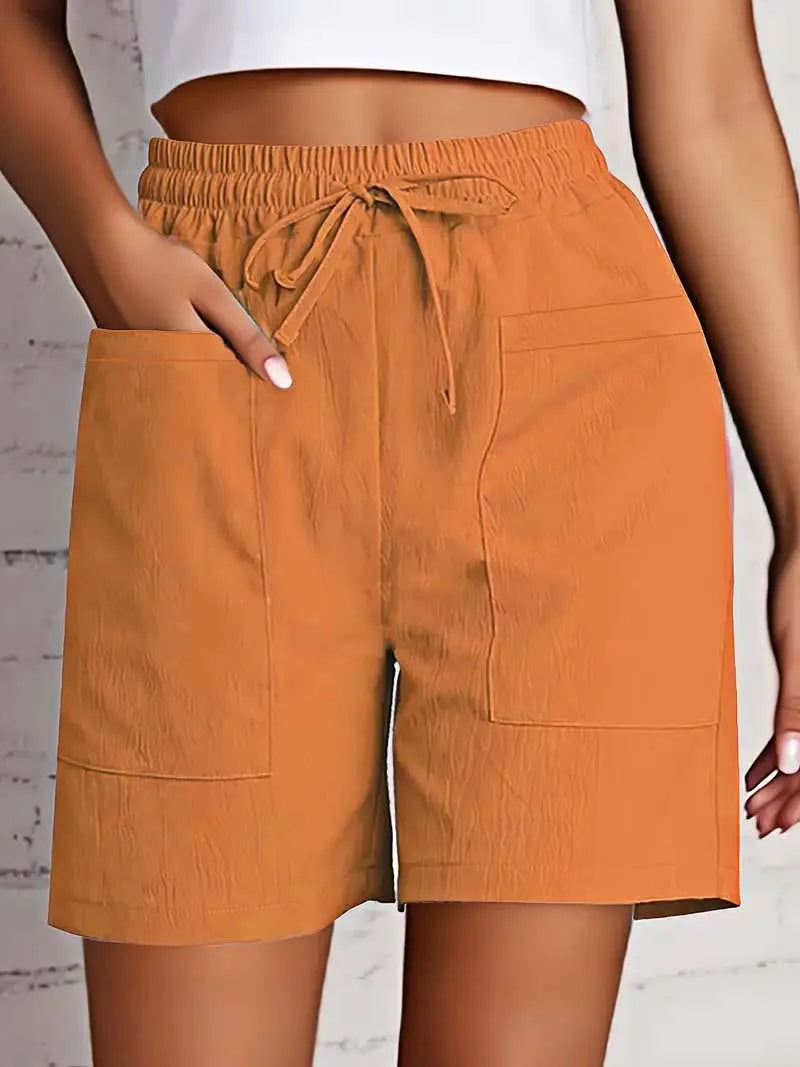 Women's High Waist Casual Shorts with Pockets – Loose Fit Bermuda Shorts | S–XXL
