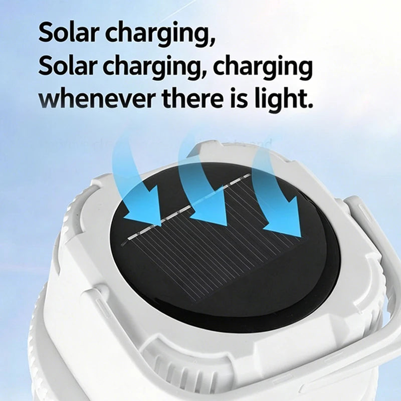 Solar-Powered Camping Charger & Light | Ultra-Long Battery Life for Outdoor, Night Markets & Stall Tents