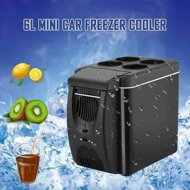 6L Mini Car Fridge Cooler & Warmer | 12V Portable Electric Icebox for Travel & Camping