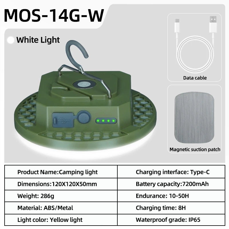 MOSLIGHTING Rechargeable Camping Lantern — 600LM/800LM, Dual Colour, Power Bank | Tent Lamp & Emergency Light